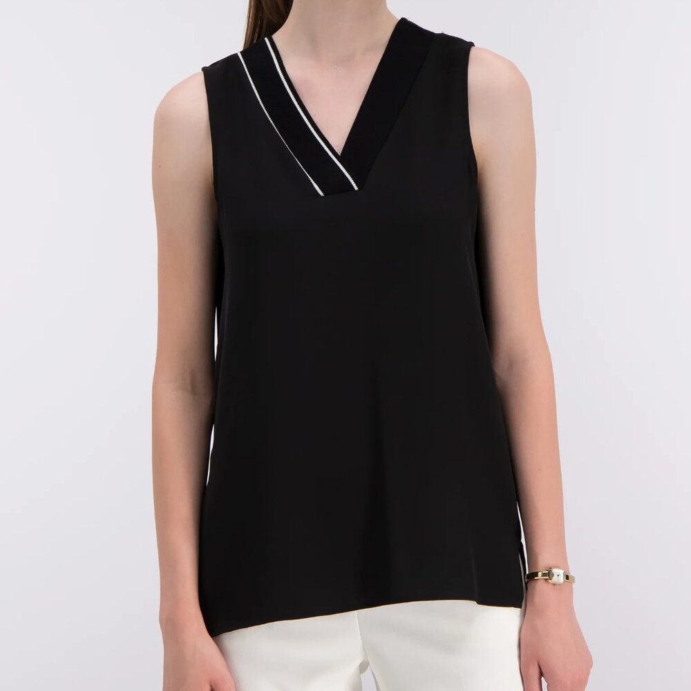 DKNY V-Neck Sleeveless Blouse